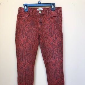 CURRENT/ELLIOTT Ankle Skinny Paprika Snake Jeans